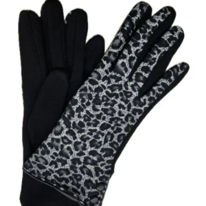 Sergio de Rosa Guanto Nero Dorso Leopardato