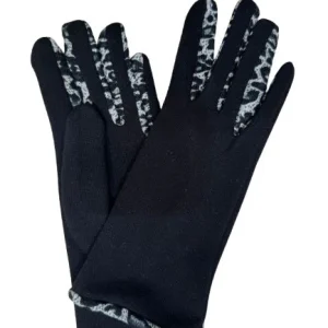 Sergio de Rosa Guanto Nero Profilo Leopardato Grigio