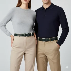 Orciani Cintura classica Cocco Fianco Lucido  3 cm Verde