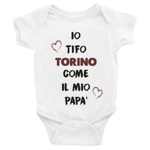 Body Neonato Calcio – Tifo granata come il mio Papà – Body Neonato Festa del Papà – Body Neonato – Calcio – sport – Body da Neonato Papà – Idea Regalo