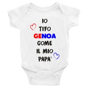 Body Neonato Calcio – Tifo rosso blu come il mio Papà – Body Neonato Festa del Papà – Body Neonato – Calcio – sport – Body da Neonato Papà – Idea Regalo