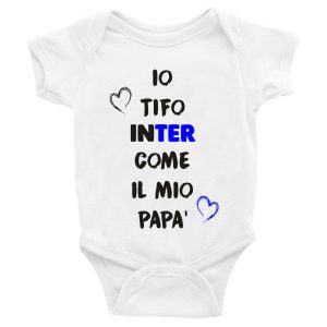 Body Neonato Calcio – Tifo nero azzurro come il mio Papà – Body Neonato Festa del Papà – Body Neonato – Calcio – sport – Body da Neonato Papà – Idea Regalo