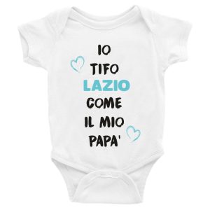 Body Neonato Calcio – Tifo bianco celeste come il mio Papà – Body Neonato Festa del Papà – Body Neonato – Calcio – sport – Body da Neonato Papà – Idea Regalo