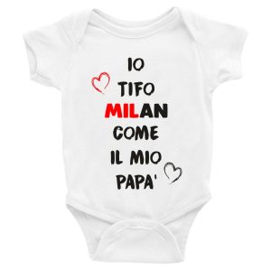 Body Neonato Calcio – Tifo rosso nero come il mio Papà – Body Neonato Festa del Papà – Body Neonato – Calcio – sport – Body da Neonato Papà – Idea Regalo