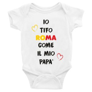 Body Neonato Calcio – Tifo giallo rosso come il mio Papà – Body Neonato Festa del Papà – Body Neonato – Calcio – sport – Body da Neonato Papà – Idea Regalo